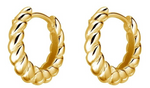 Load image into Gallery viewer, Twisted Hoop Gold Earrings
