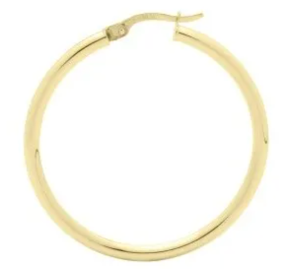 9ct Gold Hoop Earrings - 30mm
